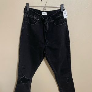 Abercrombie black ripped jeans